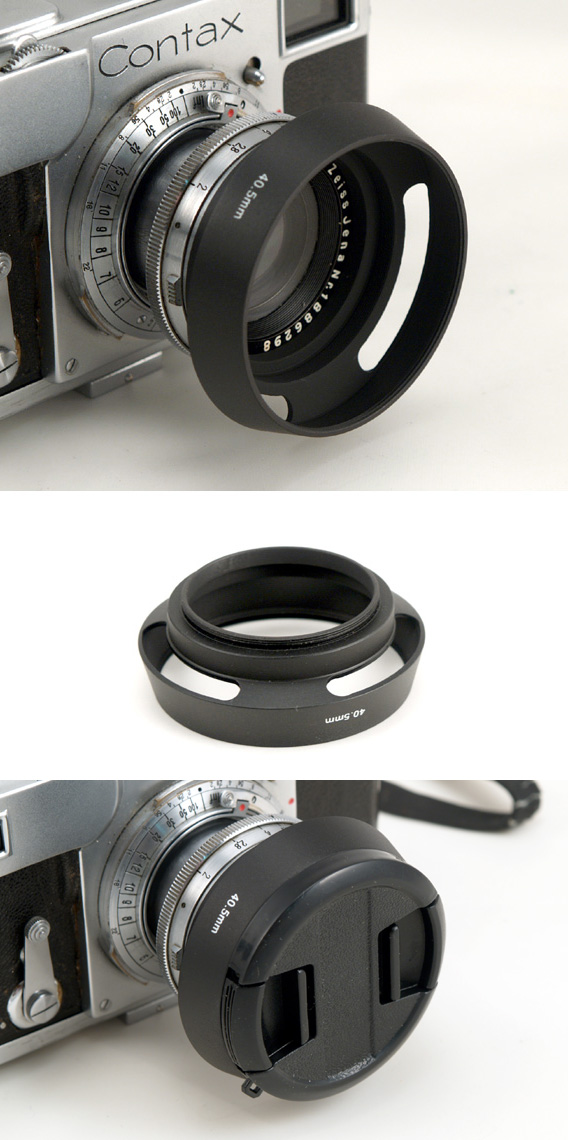 Lens Hood, 40.5mm, Metal, Vented, Slanted